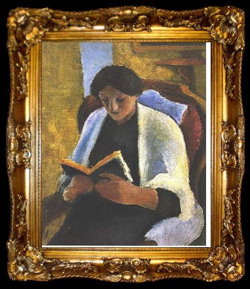framed  August Macke Reading woman, ta009-2
